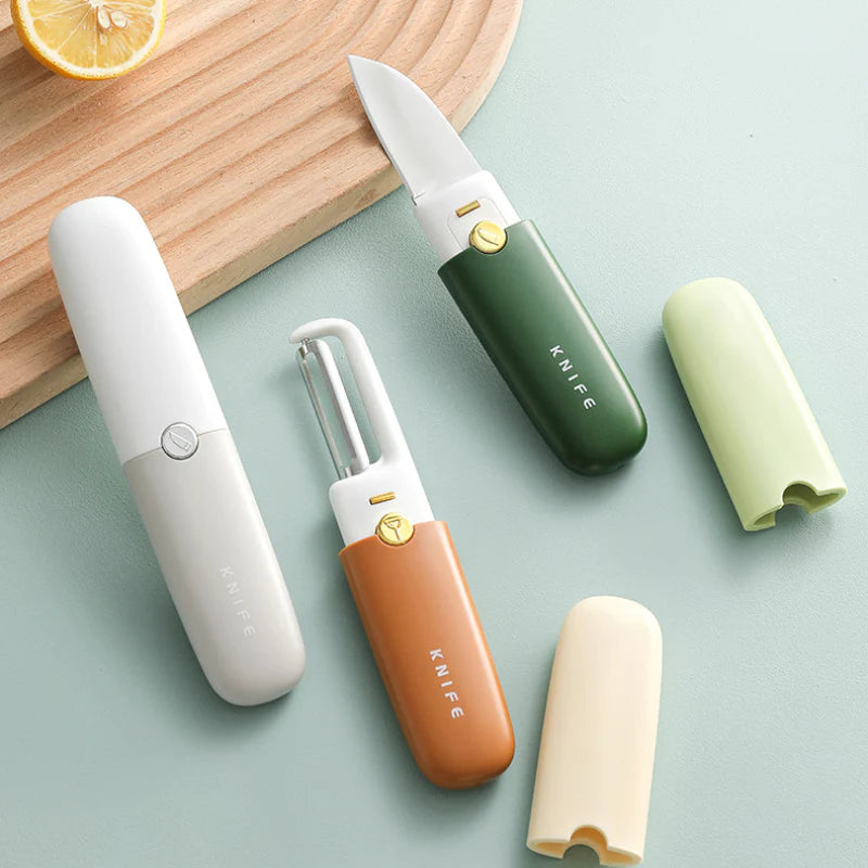 Portable Small 2-in-1 Fruit Knife & Peeler Set